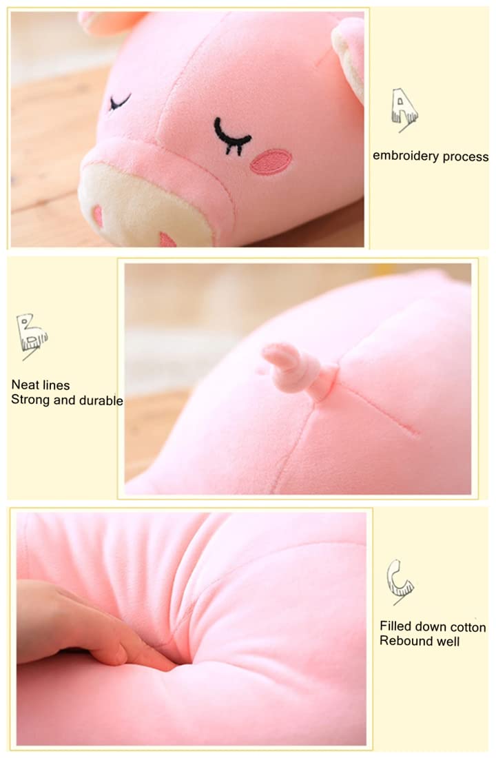 NatureMan Cuscino in peluche a forma di maialino, rosa, morbido, da abbracciare, divertente, simpatico maialino, giocattolo per Natale, compleanno, fidanzata, regalo (55 cm)