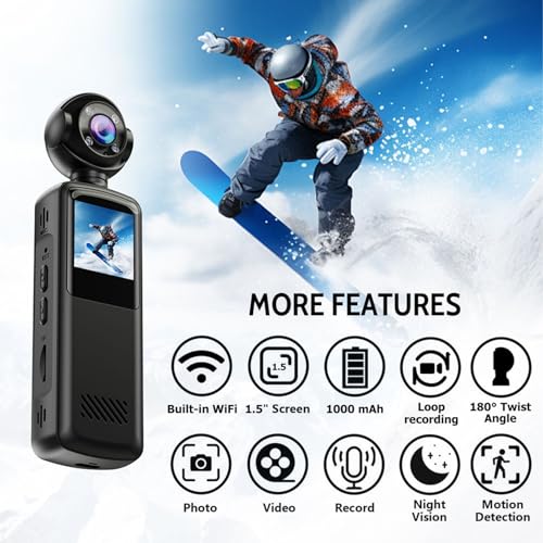 Vikye Cámara de Acción WiFi 1080P con Visión Nocturna miniatura 5