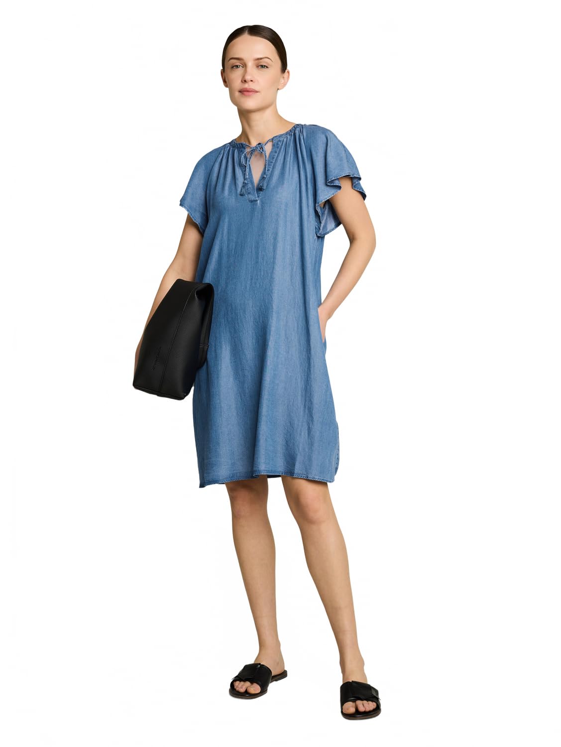 Tom Tailor Damen 1051249 Loose Fit Kleid mit Quasten