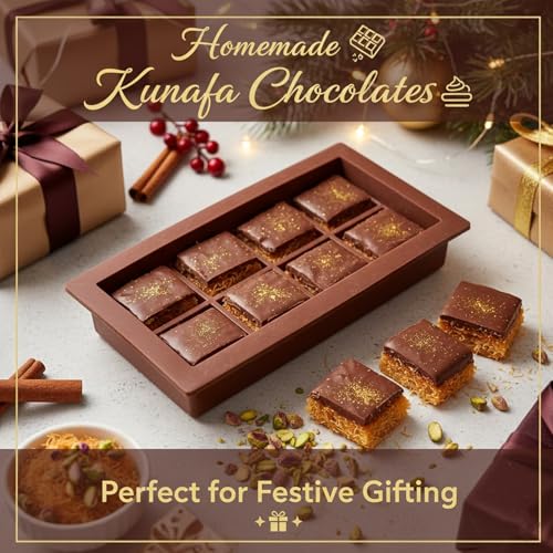 Image of Signamio 2 Pcs Chocolate Mould Set - Heart Shape & Kunafa Shape Silicone Moulds - Premium Chocolate Silicone Mould for Baking & Crafting