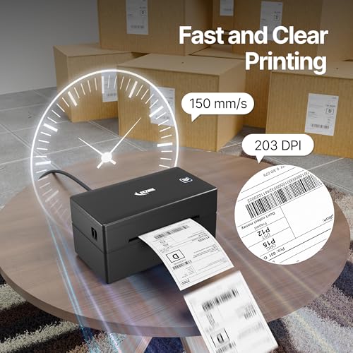 Image of SEZNIK LabelX Bluetooth Shipping Label Printer for Ecommerce | Thermal Printer, 4x6 Label,203 DPI | Wireless + USB | Free App+Software, Barcode | Android, iOS, Mac, Win | 1Yr Warranty | No SellerFlex