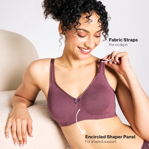 Image of NYKD NYB169 Cotton Non Padded Non Wired Encircled Shaping Bra Full Coverage Side Lift (Plus