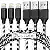 Paquete de 3 cables de carga para iPhone de 10 pies con certificación MFi, cable Lightning trenzado de nailon de carga rápida compatible con iPhone 14 13 12 11 Pro Max XR XS X 8 7 6 Plus SE iPad