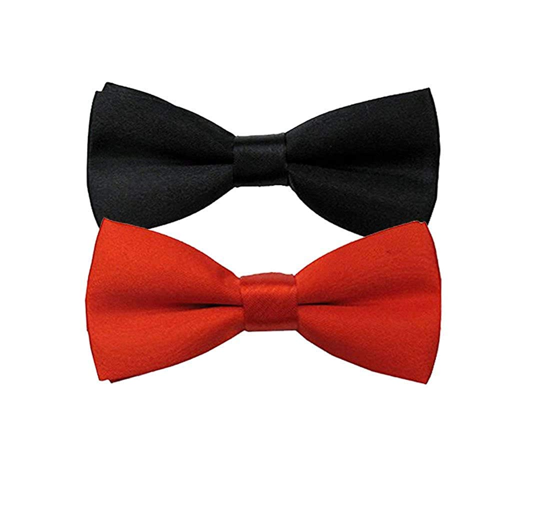 RR DESIGN Black Suspender with 1 red and 1 Black Bow Tie Set for Kids 2 to 5yrs 2