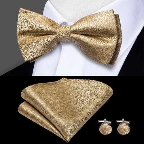 Image of Dubulle Suspender and Bow Tie for Men Paisley Solid Mens Suit Braces Pretied Bowtie and Handkerchief Cufflinks Formal Wedding