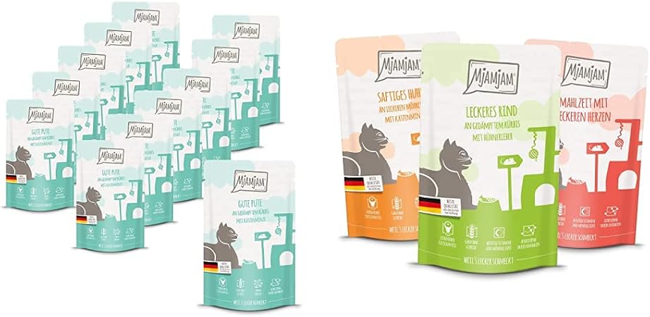 MjAMjAM - Premium Vu00e5tfoder Fu00f6r Katter - Quetschie - Utsu00f6kt Nu00f6tku00f6tt Med U00e5ngad Pumpa, Fu00f6rpackning Om 6 (6 X 300 G), Spannmu00e5lsfri Med Extra Ku00f6tt MjAMjAM - Premium Vu00e5tfoder Fu00f6r Katter - Quetschie - Utsu00f6kt Nu00f6tku00f6tt Med U00e5ngad Pumpa, Fu00f6rpackning Om 6 (6 X 300 G), Spannmu00e5lsfri Med Extra Ku00f6tt