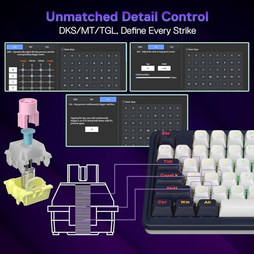 Image of Redragon K673 HE Rapid Trigger Gaming Keyboard, 81 Keys 8K Wired Mechanical Keyboard w /Next-Gen UltraMag 100% POM Silky Magnetic Switch, Dual-Module Floating Structure Design, 2-Layer Noise Dampening