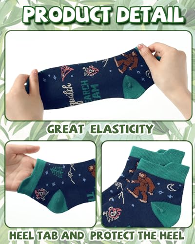 Image of Chicingyou 10 Pairs Funny Sasquatch Socks for Men Cool Novelty Outdoor Ankle Socks Birthday Halloween Christmas Gift for Sasquatch Lover