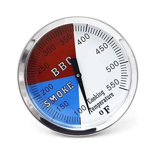 Hongso 3 1/8 Inch Barbecue Charcoal Grill Smoker Temperature Gauge Pit BBQ Thermometer Fahrenheit and Heat Indicator for Pit Boss,Meat Cooking Port Lamb Beef, Stainless Steel Temp Gauge 3-550