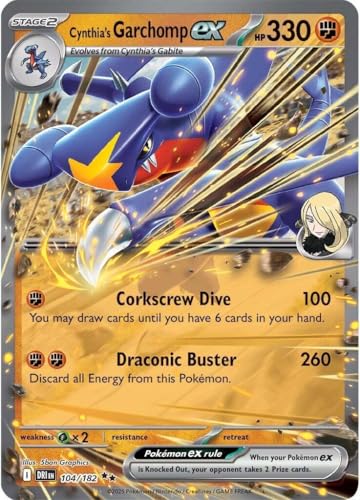 Pokemon - Cynthia’s Garchomp ex 104/182 – Destined Rivals – Double Rare – Foil Card