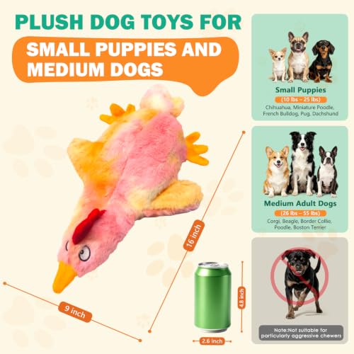 Image of Fuufome Squeaky Dog Toy, No Stuffing Plush Toy for Puppy Small Medium Dogs