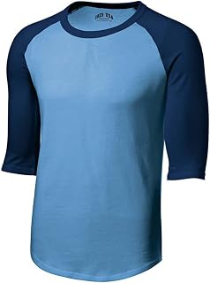 Joe's USA Mens 3/4 Sleeve 100% Cotton Baseball Tee Shirts - XS - 6XL