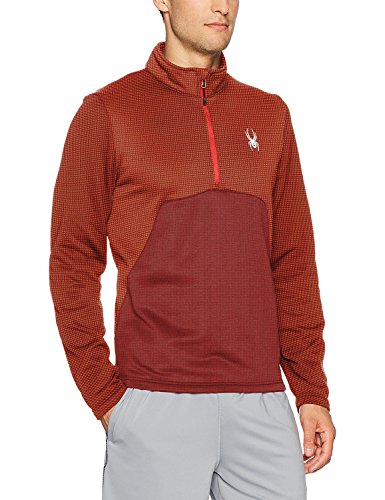 SPYDER Capitol Polaire pour Homme 1/2 Zip Rigide Visage en Polaire pour Femme, Homme, 783116, Burst/Red, Grand