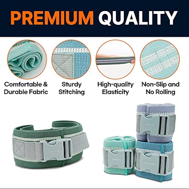 Adjustable Booty Band, Fabric Resistance Bands with Buckle, All-in-One, Non-Slip Bands for Women and Men, Hip Loops for Leg Squat Butt Glutes - Multicolour