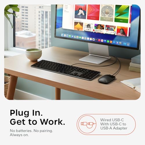 Image of Satechi Slim CLX3 Wired Keyboard & Mouse Combo, USB-C, Space Black | Cross-platform compatibility, built for desktop workstations