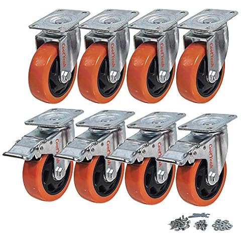 CoolYeah 4 inch Swivel Plate PVC Caster Wheels Cover