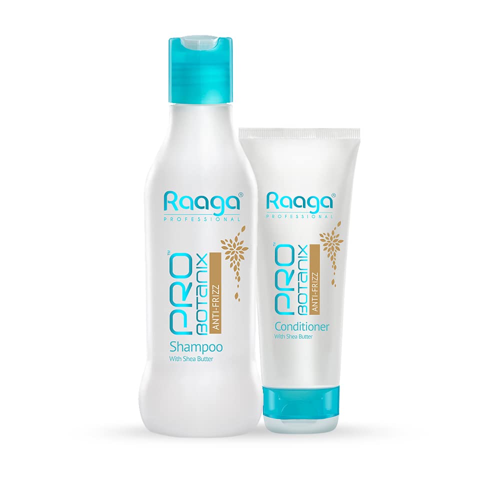 Raaga Professional Pro Botanix Anti-Frizz Shea Butter Hair Care Duo | Shampoo (200ml) & Conditioner (100ml) Combo for Smooth, Moisturized and Frizz Free Hair-image-46