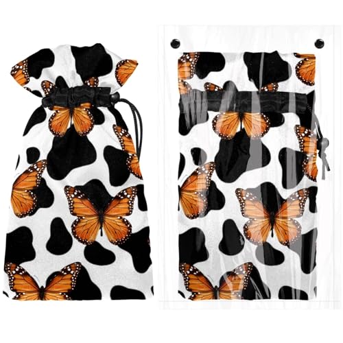 2 calzini per copertura del rubinetto da esterno per protezione invernale dal gelo riutilizzabili impermeabili resistenti alla neve 27.9 cm di altezza x 17.9 cm di larghezza stampa con farfalla e