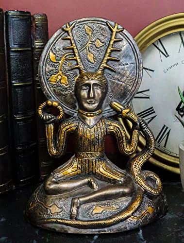 Estatua Céltica Dios Cornudo Herne Cernunnos con Ciervo 6.25 in miniatura 2