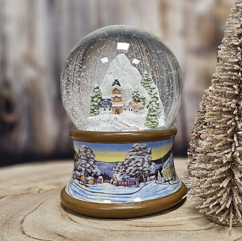 Weihnachts-Schneekugel mit Musik | Schneekugel Berddorf im Winter |...