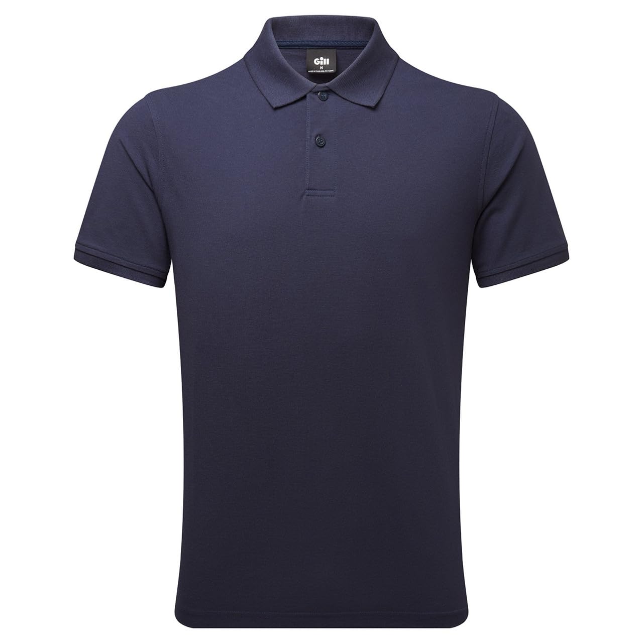 Gill Polo da Uomo Nero - Una Classica Polo in Cotone 100% per l'; Use Quotidiano - Chiusura a 3 Bottoni - Piquet Pesante -