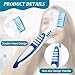 LXUEJIE 2Pcs Denture Brushes, Denture Cleaning Brush Set with White Carrying Case Dentures Toothbrushes with Multi-Layered Soft Bristles and Rubber Anti-Slip Handle(Blue + Orange)