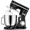 Mini Angel Electric Stand Mixer, 5Quarts, Dough Hook, Flat Beater, Wire Whisk Attachments, 10+P Speeds with Splash Guard, Black Mini Angel Electric Stand Mixer, 5Quarts, Dough Hook, Flat Beater, Wire Whisk Attachments, 10+P Speeds with Splash Guard, Black