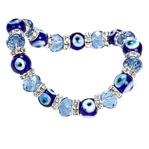 [TKH] ナザルボンジュウ キラキラビーズブレスレット 青い目玉のお守りNazar Boncugトルコ雑貨 トルコ土産 v-53のサムネイル