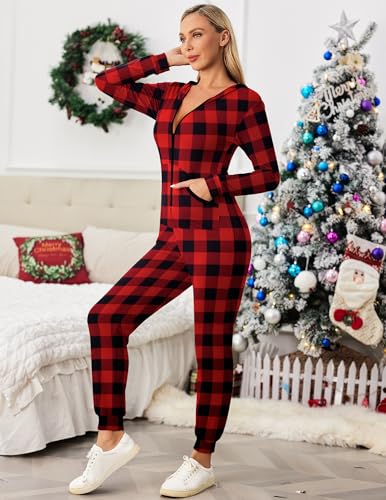 Ekouaer Halloween Onesie for Women Hooded Jumpsuit Sexy One Piece Pajamas - image 6
