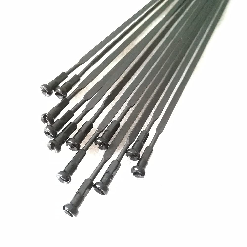 X AUTOHAUX Jeu De Tétons De Rayons Vélo - 36 Pièces 12G 185mm Acier Carbone Noir