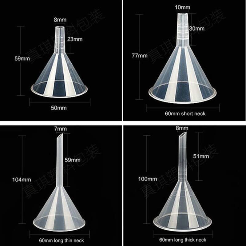 8 pièces/Ensemble Laboratoire 30mm 50mm 60mm 75mm 90mm 120mm diamètre Triangle Entonnoir Laboratoire Entonnoir Conique en Plastique Blanc Clair
