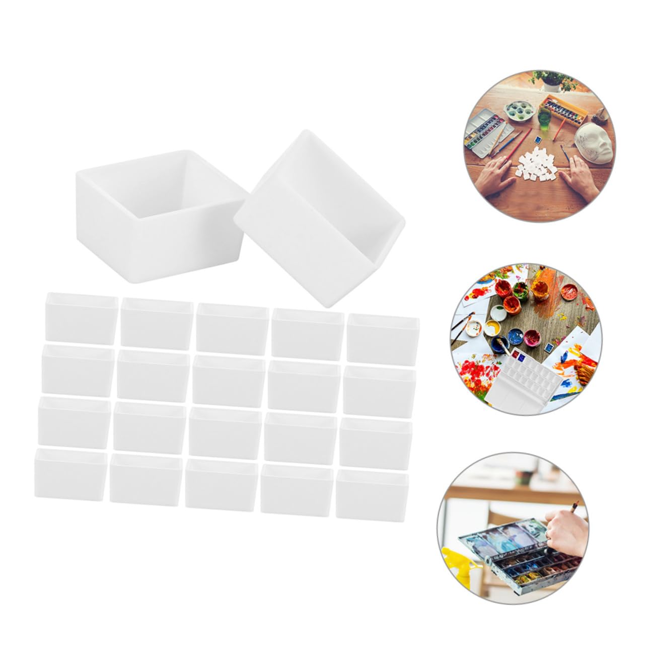 ARTIBETTER 5 Ensembles Godets Vides Plastique pour Peinture Palette De Stockage DIY Pratique Réutilisable pour Acryliques À Huile 75 Pièces * 5