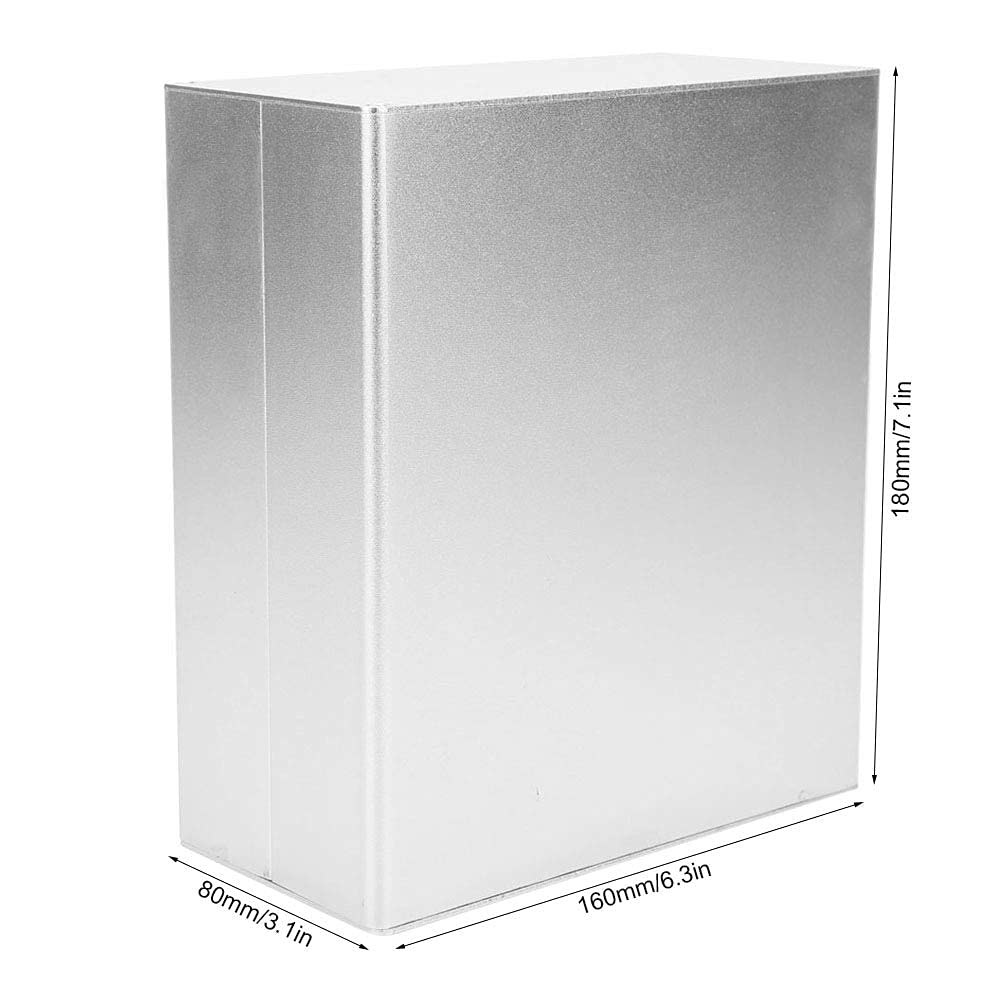 Caja electr¨®nica DIY para proyectos, caja aluminio plata mate 80x160x180 mm con paneles PCB y disipaci¨®n de calor, ideal para montaje electr¨®nico, prototipado y electr¨®nica de aficionados