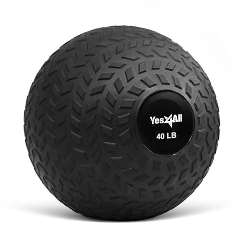 Yes4All Slam Balls, 10-40lb Weighted Ball Weight, Durable PVC Sand Filled Workout Dynamic Slam Ball for Core Strengthen