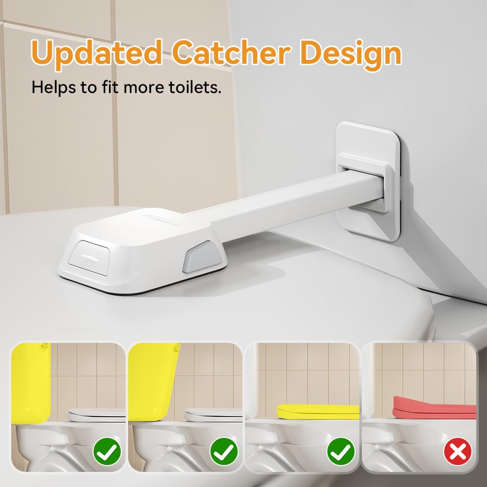 EUDEMON Lot de 1 verrou de sécurité pour siège de toilette pour bébé et enfant, facile à installer avec adhésif, pas besoin d'outils ou de perçage (blanc)