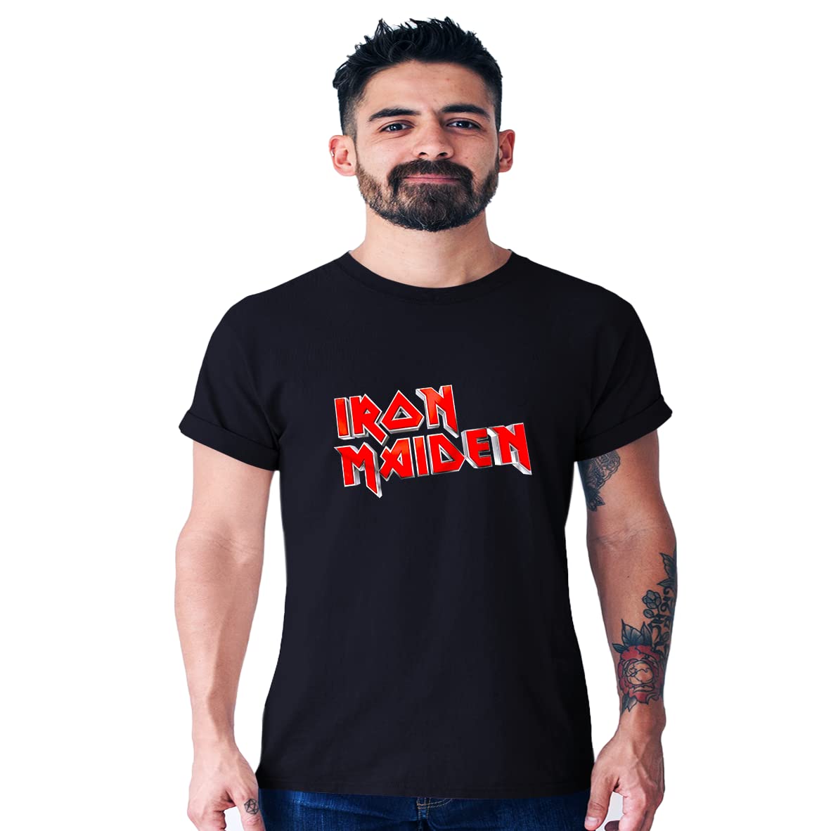 Specialteesmens Casual Regular Fit Iron Maiden 3d Metal Rock Band