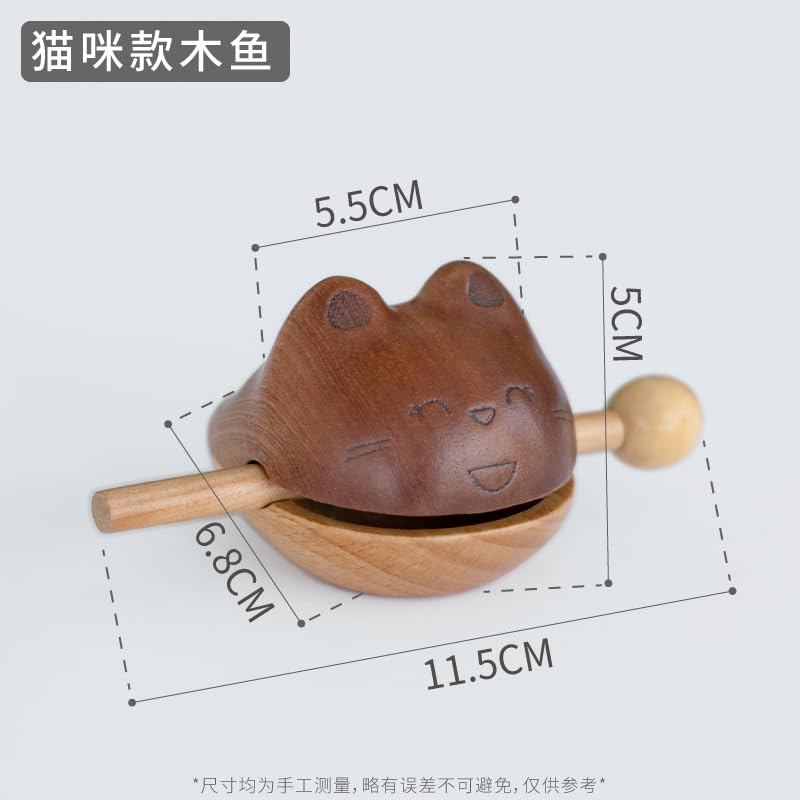 猫の顔デザイン 木魚 猫の顔デザイン 木魚