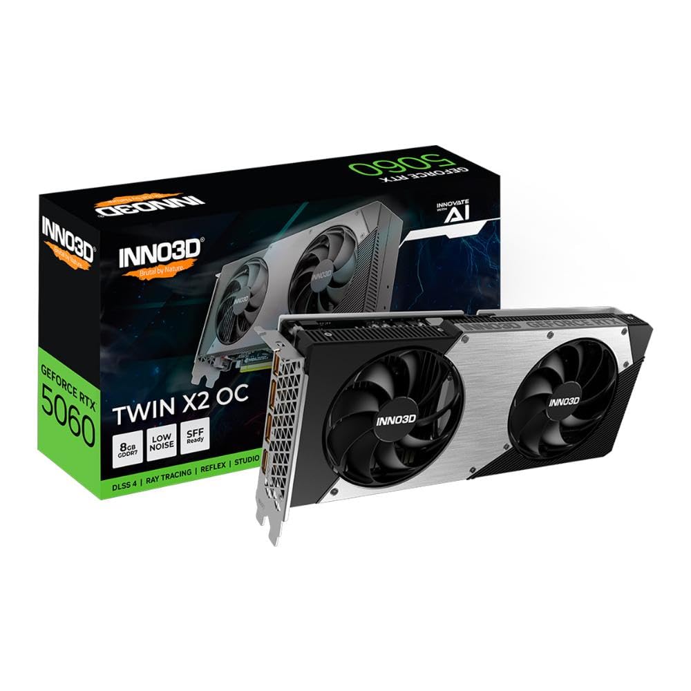 INNO3D NVIDIA GEFORCE RTX 5060 Twin X2 OC 8GB GDDR7 128 Bit PCI Express Gen 5 Graphics Card Black- N50602-08D7X-195070N-image-44