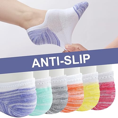 No Show Socks for Women - Low Ankle Footies for Sneakers, Athletic Anti-Slip Invisible Liner, 6/8 Pairs4