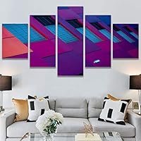 SIGNWIN 5 Panel Canvas Wall Art Modern Art Shapely Patterns Windows for Home Decorations Ready to Hang - 60