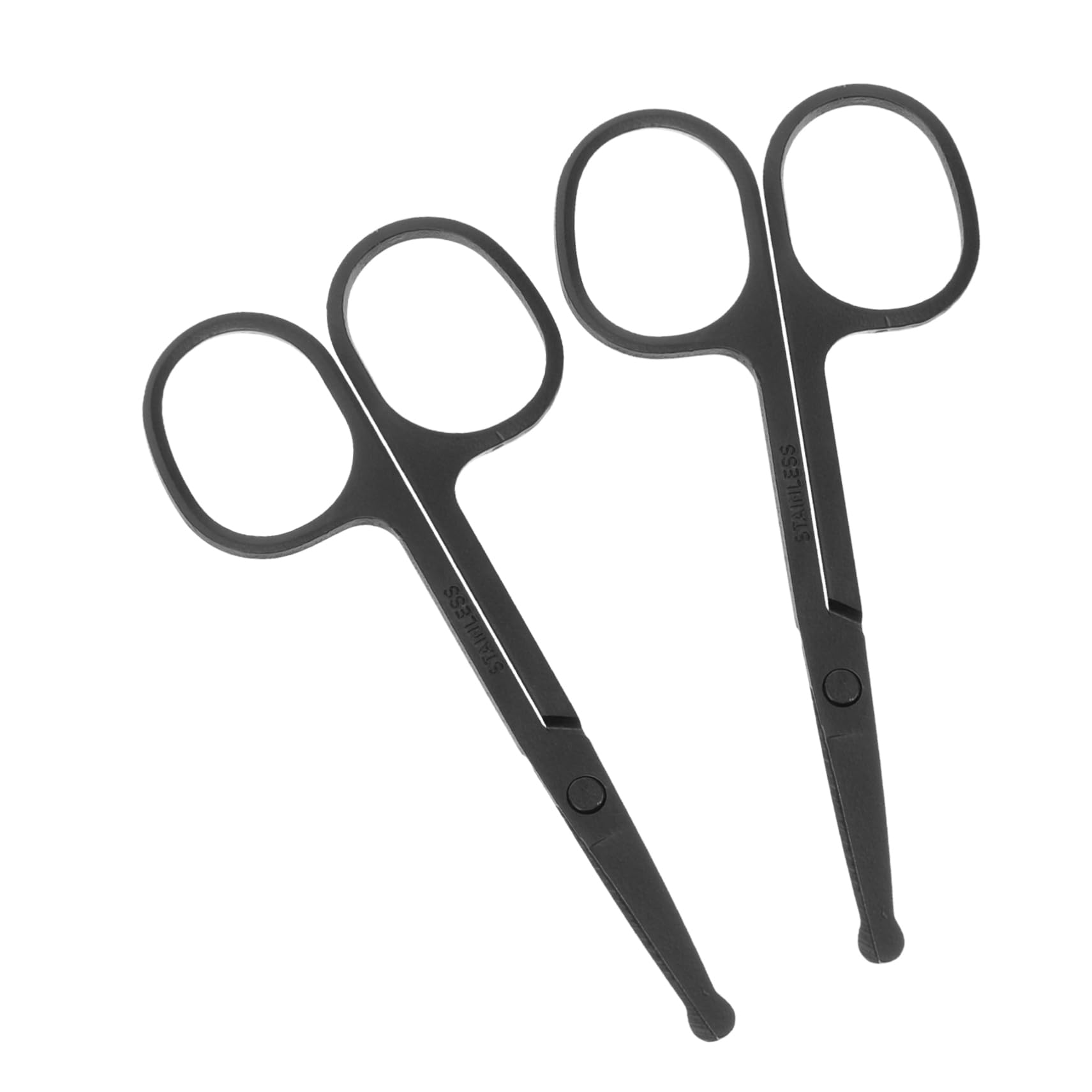 SOESFOUFU Men's Women's Stainless Steel Eyebrow Scissors Round Tip for Facial Hair Nose Hair Compact Portable