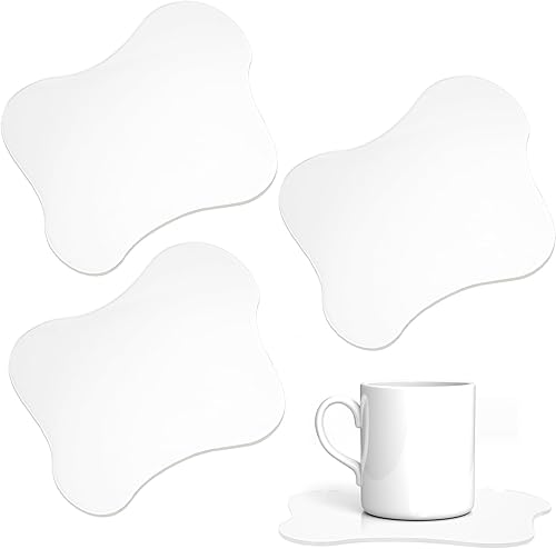 3 posavasos acrílicos irregulares en forma de nube, posavasos transparentes lindos para protección de mesa, decoración del hogar para mesa auxiliar,