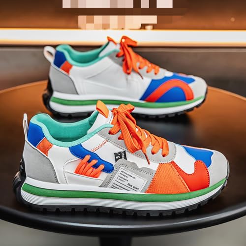 Men's Colorful, Trendy and Retro Canvas Platform Sneakers: Lace - up Casual Style, Suitable for Walking, Tennis and Running4