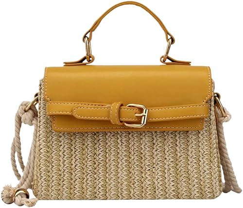 Bolso tote casual de playa tejido en paja miniatura 1