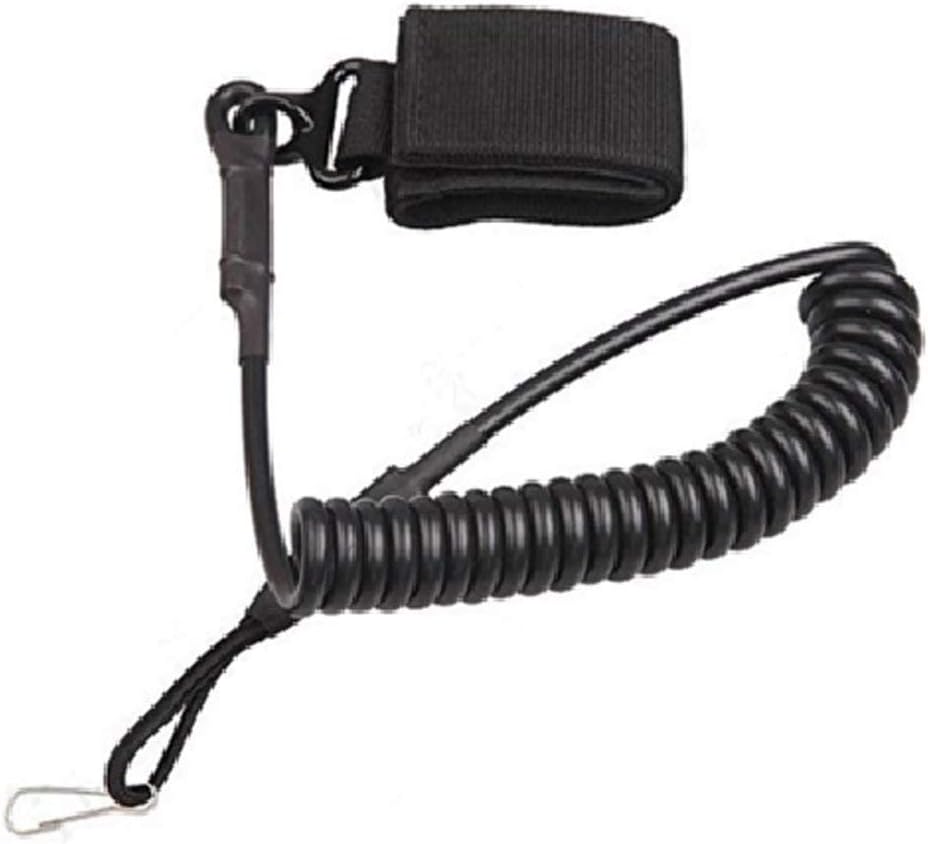 CSDSTORE Tactical Pistol Lanyard Elastic Handgun Rope Sling - Adjustable Military Security Belt Strap Spring Retention Coil Refile Slings for Hunting, Outdoor Sports Black