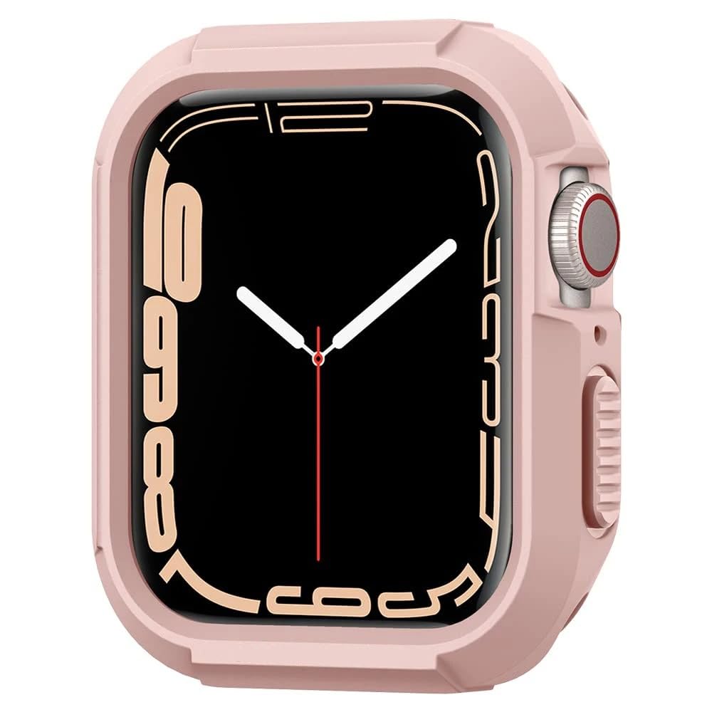 SOLDOUT Armour Rugged Cover TPU Bumper Watch Protector Compatible with Apple Watch Armor Case 9 8 7 SE 6 5 iWatch Accessories (Pink, 42mm 44mm 45mm)
