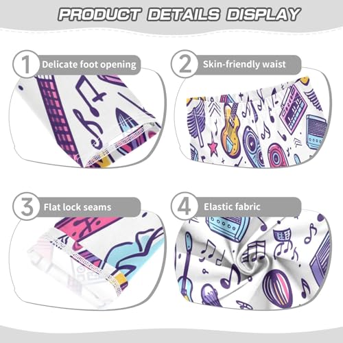 Bolaz Toddler Girls Leggings Printed Yoga Pants Leggings Music Guitar Tape for Kids3