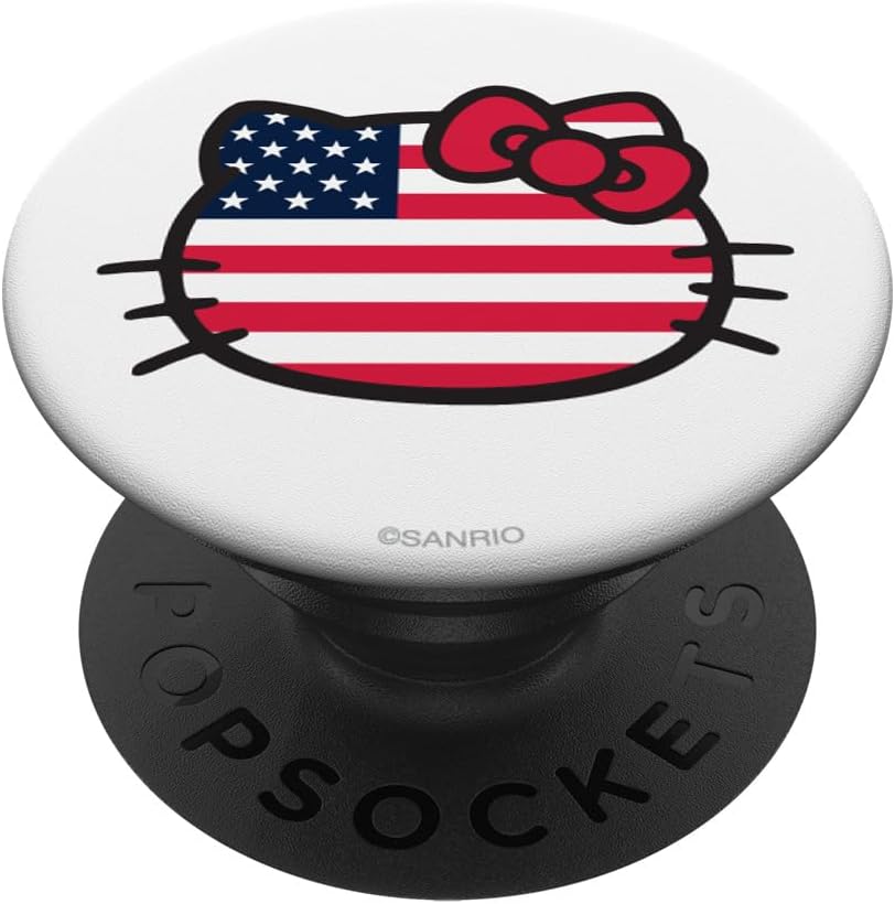 Hello Kitty USA Flag Americana Patriotic PopSockets MagSafe PopGrip for iPhone