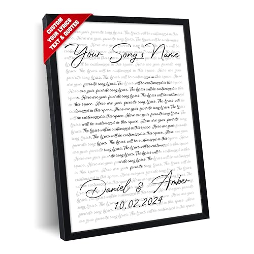 SANTANNA Custom Gift for Husband Music Song Lyrics Print, Wedding Anniversary Dance Song Lyric Poster, Christmas Wall Art Decoration, Birthday Valentines Day Gifts (Favorite Heart Styles Song)