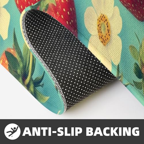 Tapetes de cocina cómodos de 2 piezas con estampado floral para lavandería 6